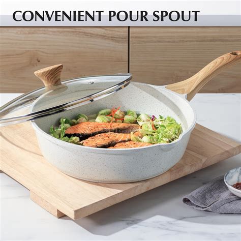 Sensarte Nonstick Ceramic Saut Pan Inch Non Toxic Deep Frying Pan