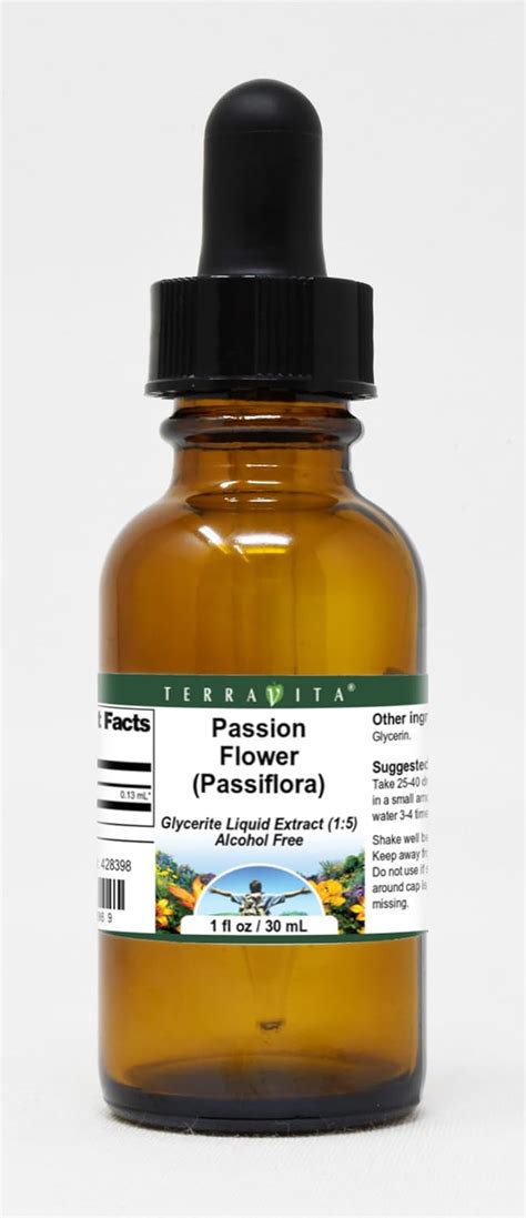 Passion Flower Passiflora Glycerite Liquid Extract 1 5 No Flavor 1 Fl Oz Zin 428398