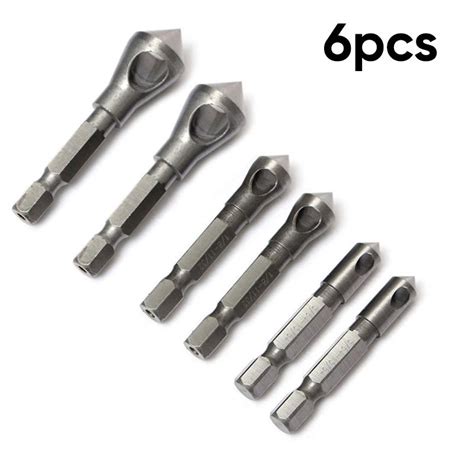 Buy 6x HSS Titanium Coated Countersink Deburring Drill Bit Chamfering