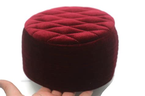 Baklawa Embroidery Islamic Hat Soft Muslim Kufi Velvet Takke Etsy