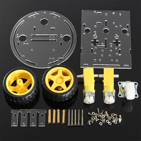 DIY Two Wheel Drive Round Double Deck Smart Robot Car Chassis Kit For