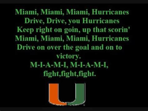 Miami (FL) Hurricanes Fight Song - YouTube