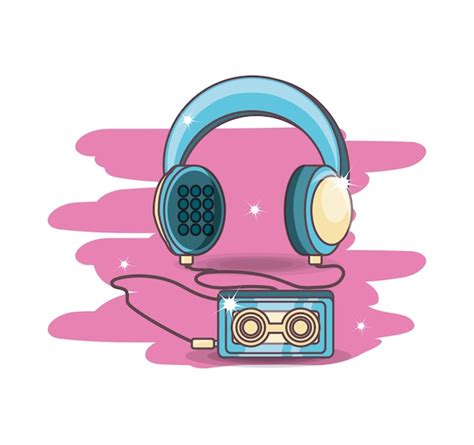 Dibujos Animados De Dispositivo De Audio Retro Vector Premium