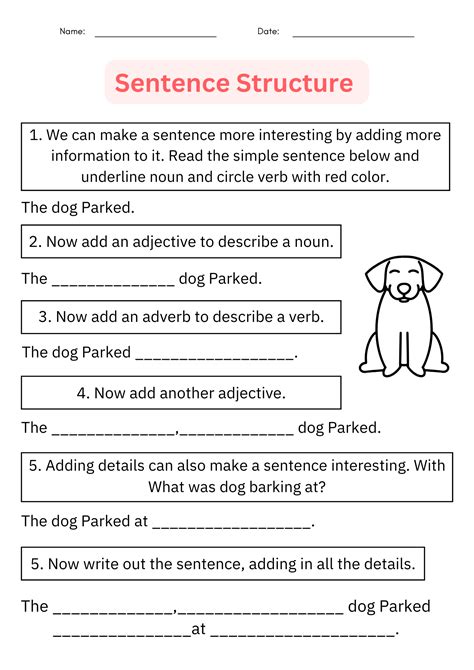 Writing Sentences Sentence Structure Worksheet Digital And Printable