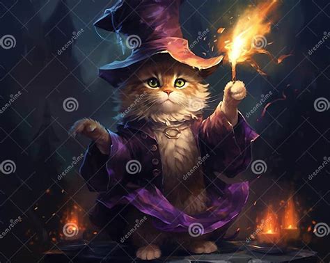 Cute Cat in a Wizard Costume. Stock Illustration - Illustration of style, magician: 293062502