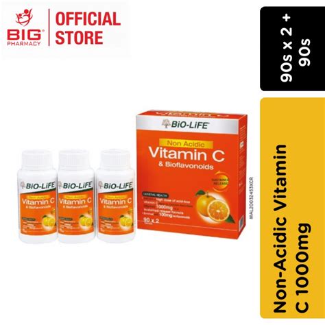 Biolife Non Acidic Vitamin C 1000mg 2x90s 90s Shopee Malaysia