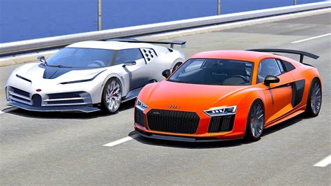 Bugatti Centodieci Vs Audi R8 With Jet Engine Drag Race 20 Km Youtube