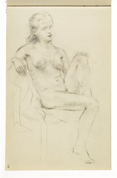 Seated Female Nude Page From A Sketchbook Msk Gent