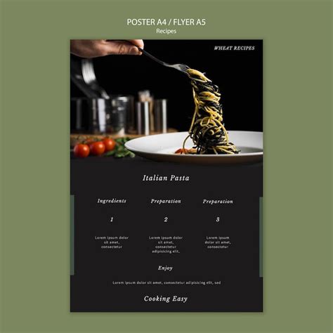 Plantilla de impresión de cartel de pasta italiana Archivo PSD Gratis