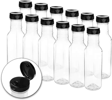 Amazon 12 Ounce ChefLand Clear Food Grade Plastic Empty Hot Sauce Bottles With Easy