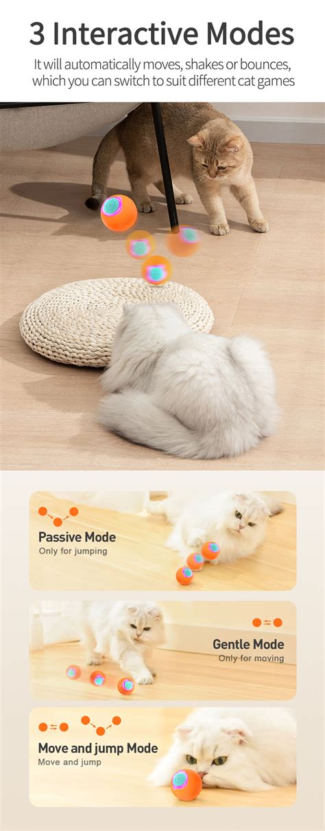 Rojeco Smart Bouncing Cat Ball Rojeco Professional For Pet Life