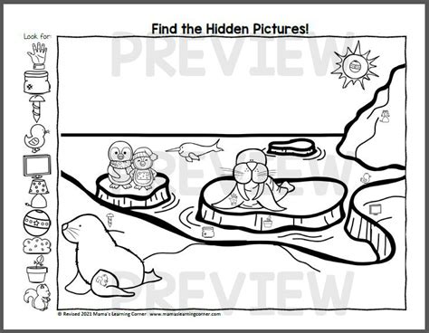 Winter Hidden Picture Worksheets Mamas Learning Corner Worksheets