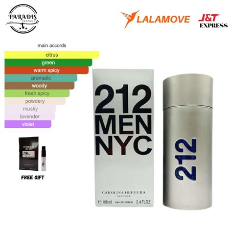 Original Authentic Carolina Herrera 212 Men Nyc Edt 100ml Beauty And Personal Care Fragrance