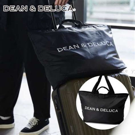 Dean＆deluca ディーン＆デルーカ パッカブルトートバッグ エコバッグ トートバッグ レディース バッグ ブラック 大容量 シンプル