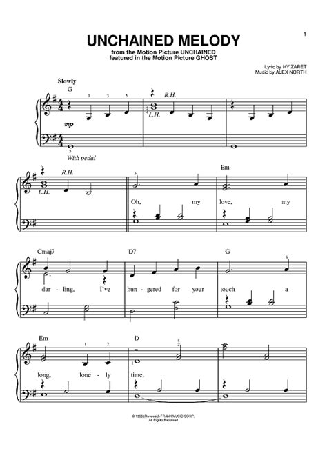 Unchained Melody" Sheet Music by Elvis Presley; The Righteous Brothers ...