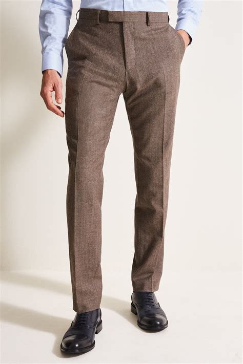 Moss 1851 Performance Tailored Fit Biscuit Milled Trousers