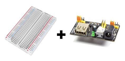 Paquete Protoboard Puntos Blanco Mb Fuente Para Protoboard