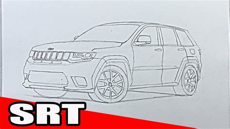 Como Dibujar Una Jeep Grand Cherokee Srt A Lapiz Youtube