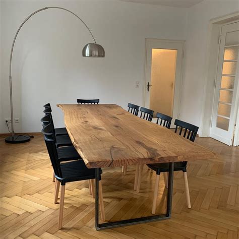 Dining Table Oak Wooden Table Solid Wood Tree Edge Tree Table Oiled