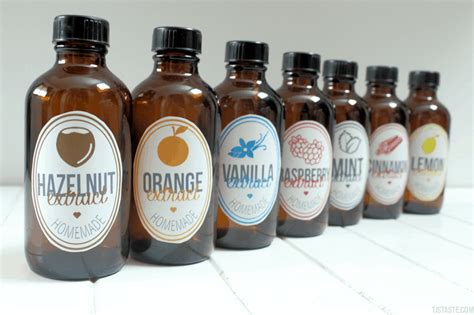 Flavor Extracts • 15 Homemade Recipes • Printable Labels •