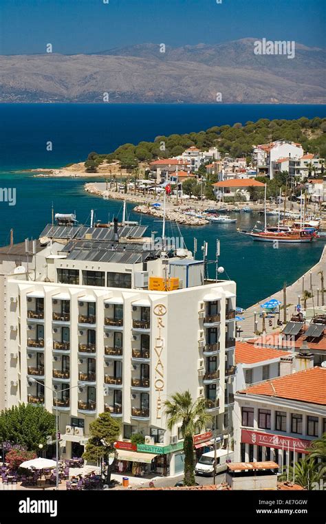 Cesme Town View From The Castle Aegean Turkey Stock Photo Alamy