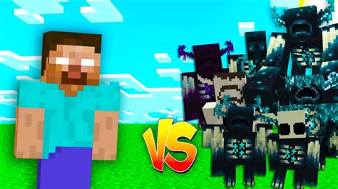 Herobrine Vs All Wardens In Minecraft Youtube