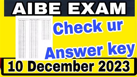 Aibe 18 Exam Solution 2023aibe 10th December 2023 Solutionaibe Exam