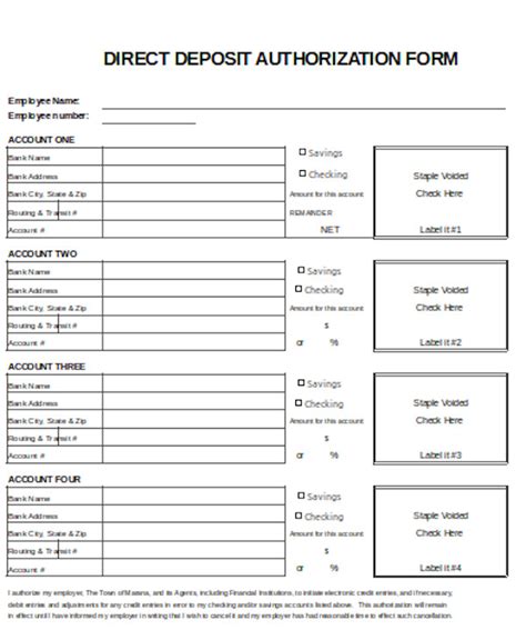 Free 12 Sample Direct Deposit Authorization Forms In Pdf Ms Word Excel