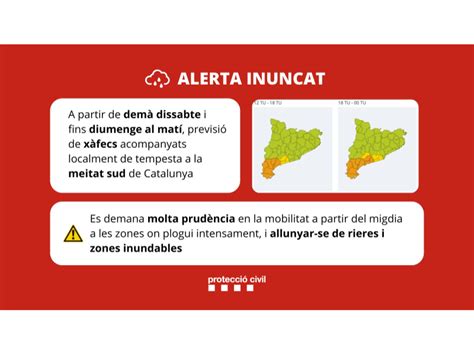 Protecció Civil activa l ALERTA del pla INUN Govern cat