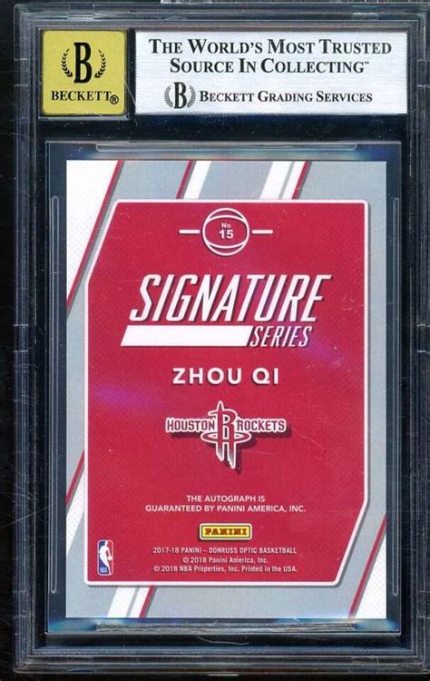 Zhou Qi Rookie Card Donruss Optic Signature Series Bgs