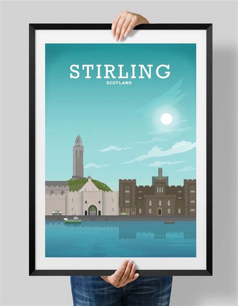 Stirling Print William Wallace Stirling Poster Scotland Etsy Uk In