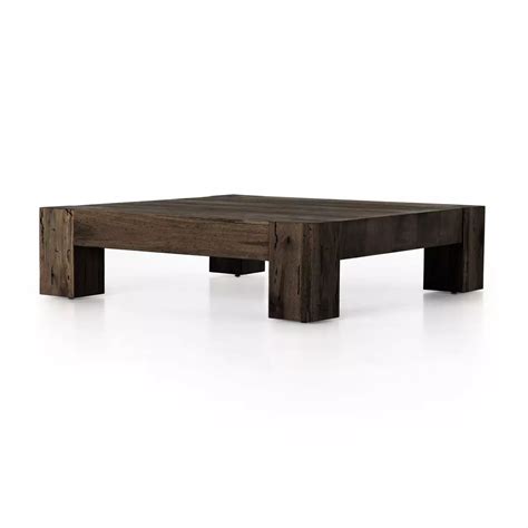 Abaso Coffee Table Ebony Rustic Wormwood Oak Four Hands