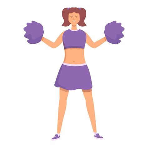 Premium Vector Activity Pom Leader Icon Cartoon Vector Cheerleader Dance