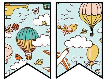 Hot Air Balloons Bulletin Board Decor Kit Hot Air Balloons Letters