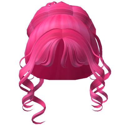 Hot Pink Messy Bun W Curls Roblox