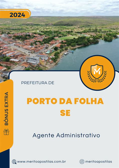 Apostila Agente Administrativo Prefeitura De Porto Da Folha Se 2024