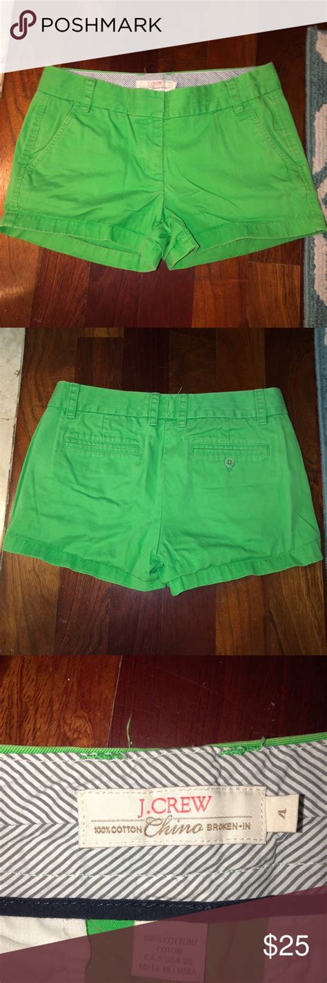 •j Crew• 3” Chino Shorts In Green Color Chino Shorts Gym Shorts