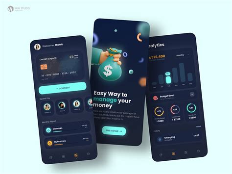 finance app  neda hosseinpour  dribbble