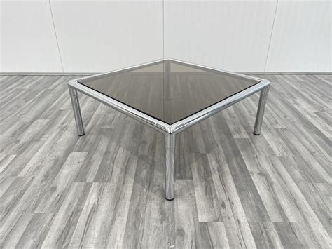 Mid Century Chrome And Glass Coffee Table Rodney Kinsman