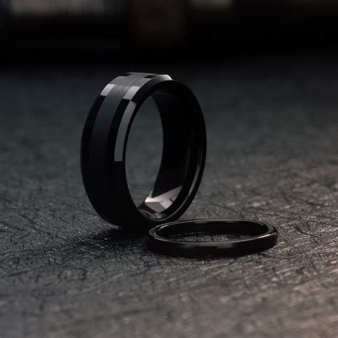 Modern Classic Black II In 2023 Black Tungsten Wedding Ring Black