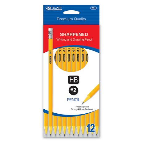 Bazic Pre Sharpened Pencil 2 Hb Latex Free Eraser 12 Pack 1 Pack