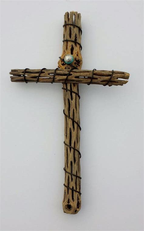 Cholla Cactus Wood Cross Small Etsy Wood Crosses Cactus Craft