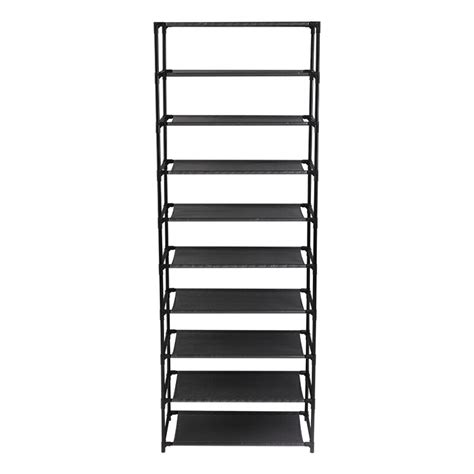 Rebrilliant 30 Pair Black Metal Fabric Shoe Rack Reviews Wayfair