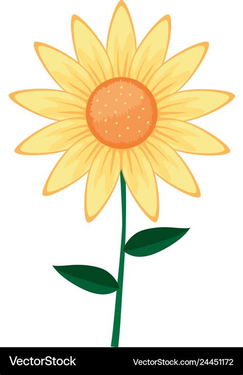 Cute sunflower cartoon Royalty Free Vector Image