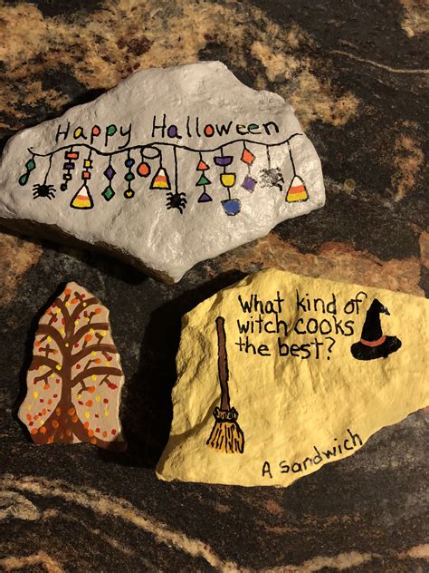 Pin By Ruth Renders On Inspiration Halloween Rocks Fall Rock Rock Art