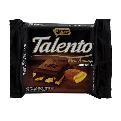 Chocolate Garoto Talento Meio Amargo Amêndoas Drogaria Araujo