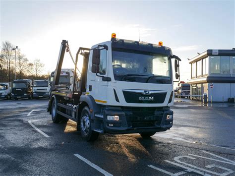 Tonne Man Tgm Skip Loader With Multilift Crane Truck For Sale