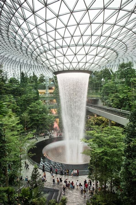 Singapore - 26 October 2019: Indoor Waterfall at Jewel Changi Airport Editorial Stock Image ...