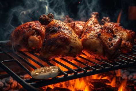 Premium Photo Chicken Grilling On Grill