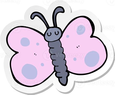 Pegatina De Una Mariposa De Dibujos Animados 44292252 Png